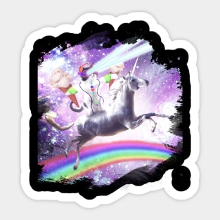 Lazer Rave Space Cat Riding Unicorn With Ice Cream Sticker